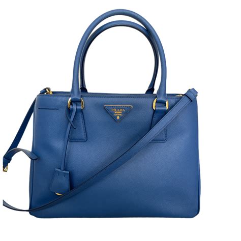 prada saffiano blue tote